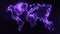 Colorful WorldÂ MapÂ on dark background, VioletÂ Glowing World Map